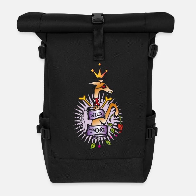wild thing! - Rolltop Rucksack - Schwarz
