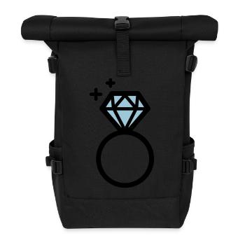 Engagement ring with diamond - Roll Top Backpack - black - Front