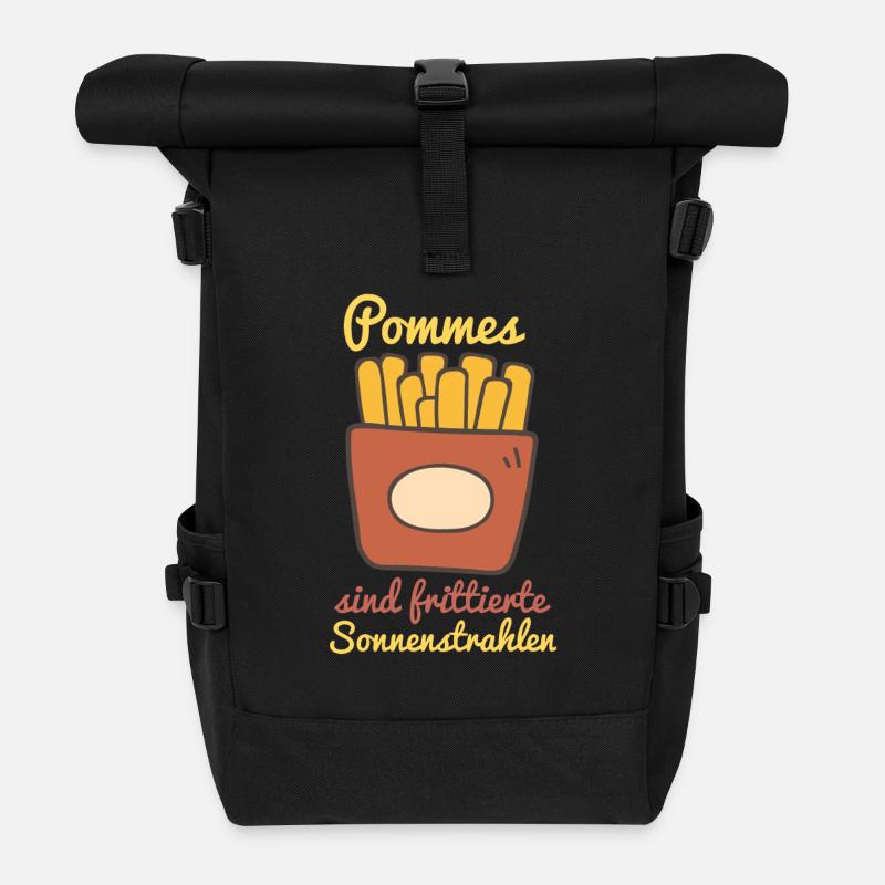 Pommes Frites sind frittierte Sonnenstrahlen - Rolltop Rucksack - Schwarz