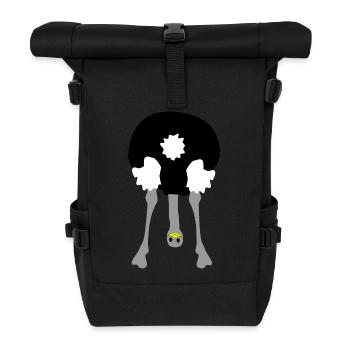 strauss_kopf_unten - Roll Top Backpack - black - Front