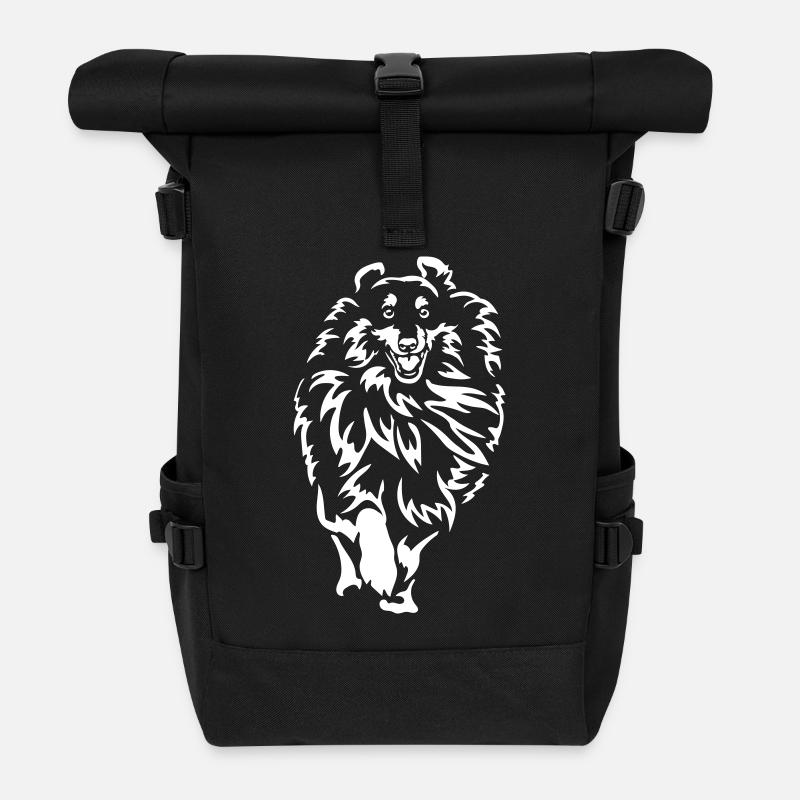 Sheltie "Black Edition" - Rolltop Rucksack - Schwarz
