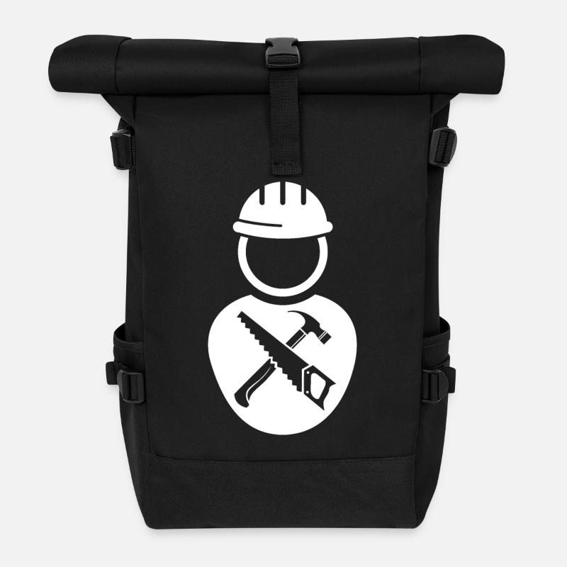 Handwerk Symbol Icon Bauarbeiter Handwerker Logo - Rolltop Rucksack - Schwarz
