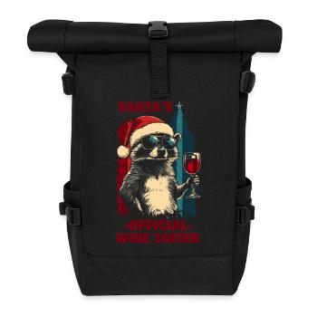 Vin Noël Drôle Dicton Raton laveur - Sac à dos roll top - noir - Devant