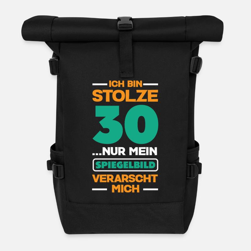 Lustiges Geburtstagsgeschenk zum 30. Geburtstag - Rolltop Rucksack - Schwarz
