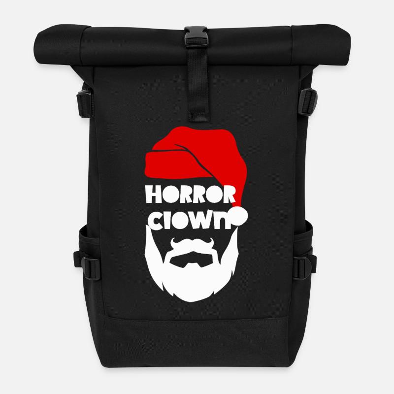 Horror Clown Santa - Rolltop Rucksack - Schwarz