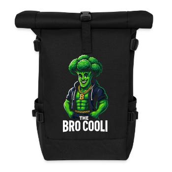Funny Broccoli Shirt for Gym Lovers and Vegetarian - Roll Top Backpack - black - Front