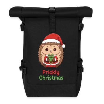 Stacheliger Weihnachtsigel - Rolltop Rucksack - Schwarz - Vorne