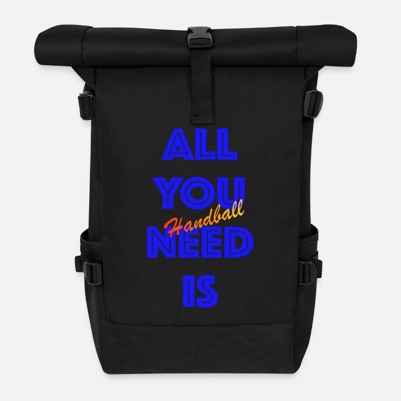 All You Need Is Handball (Blau) - Rolltop Rucksack - Schwarz