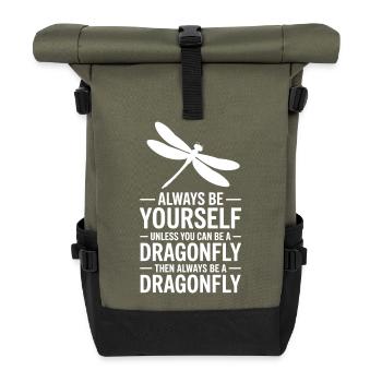 Dictons de libellules Libellules Cadeau des Libellules Drôles - Sac à dos roll top - olive/noir - Devant