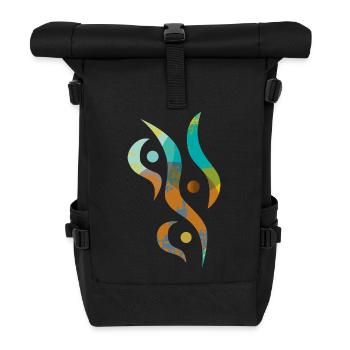 Yoga design_31 - Roll Top Backpack - black - Front