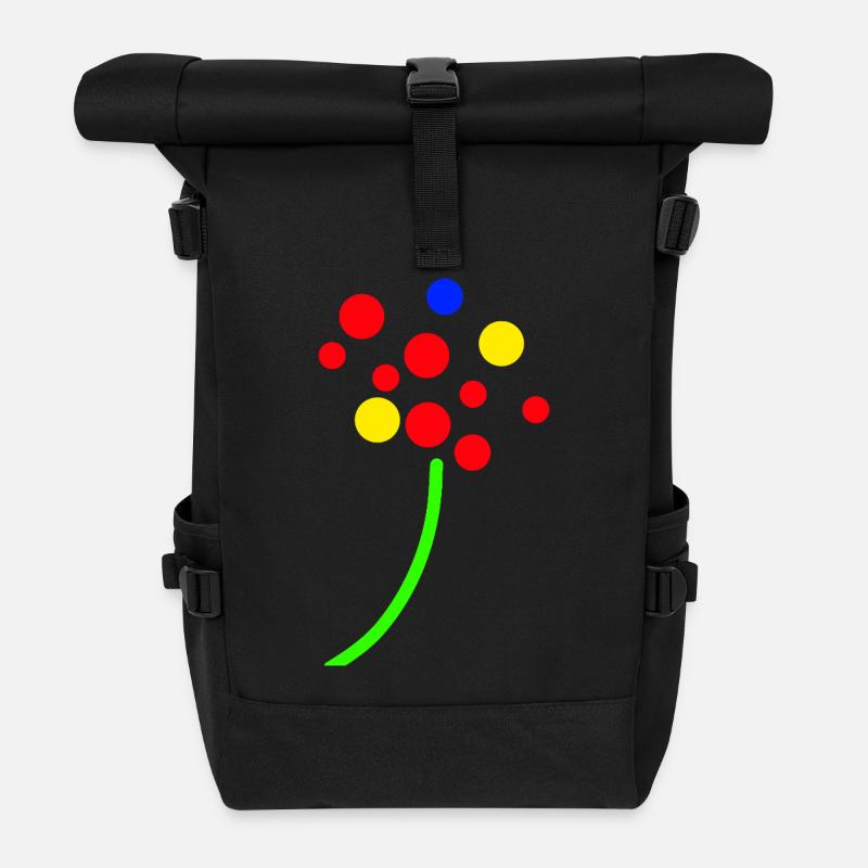 Confetti Neon Bouquet - Roll Top Backpack - black