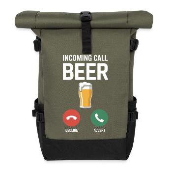 Bier Incoming Call Beer JGA Herren Männerabend - Roll Top Backpack - olive/black - Front