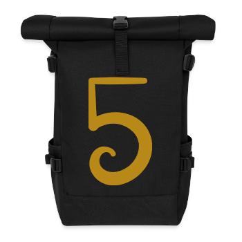 5 - Roll Top Backpack - black - Front