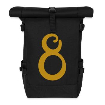 8 - Roll Top Backpack - black - Front