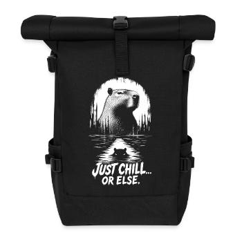 Just Chill Or Else Capybara - Roll Top Backpack - black - Front