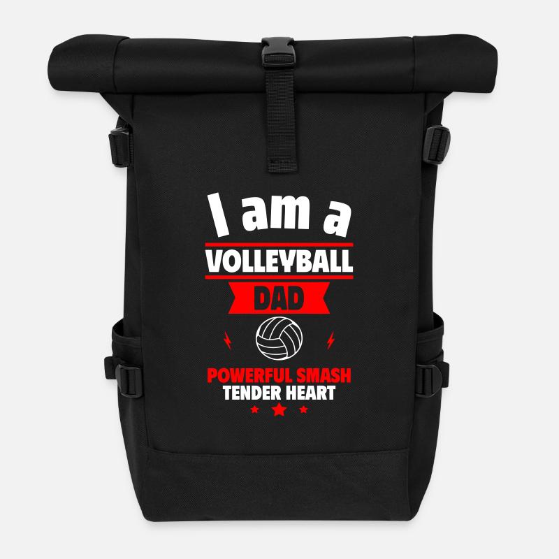 Ich bin ein Volleyball-Papa,Volleyball, Spieler - Rolltop Rucksack - Schwarz