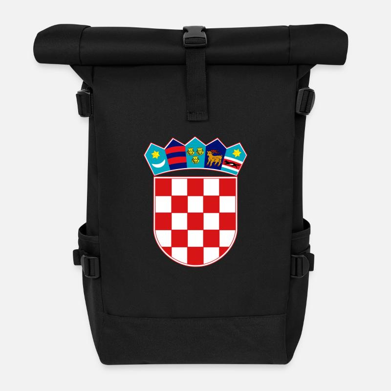 hrvatska - Rolltop Rucksack - Schwarz