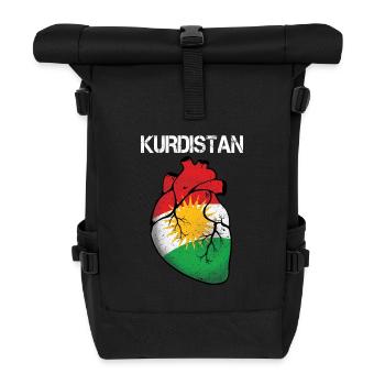 Kurdistan Flagge Bakur Bashur Rojava Rojhlt Newroz - Rolltop Rucksack - Schwarz - Vorne