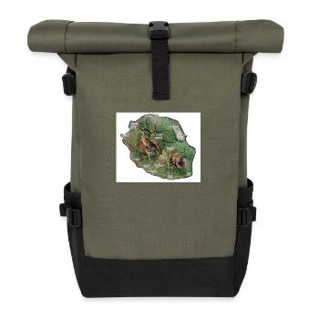 réunion - Sac à dos roll top - olive/noir - Devant