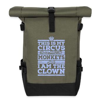 My Circus My Monkeys - Roll Top Backpack - olive/black - Front