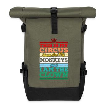 My Circus My Monkeys - Roll Top Backpack - olive/black - Front