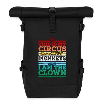 My Circus My Monkeys - Roll Top Backpack - black - Front