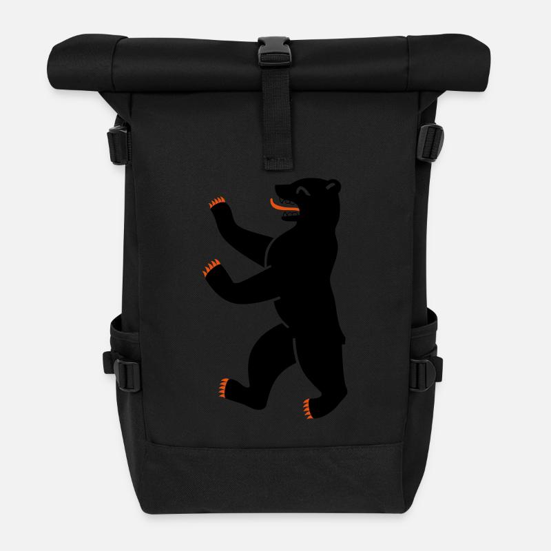 Berliner Bär - Rolltop Rucksack - Schwarz