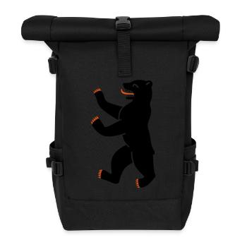 Berliner Bär Single - Rolltop Rucksack - Schwarz - Vorne