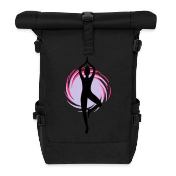Yoga - Joga - Pilates - Power Yoga - Sport - 3C - Rolltop Rucksack - Schwarz - Vorne