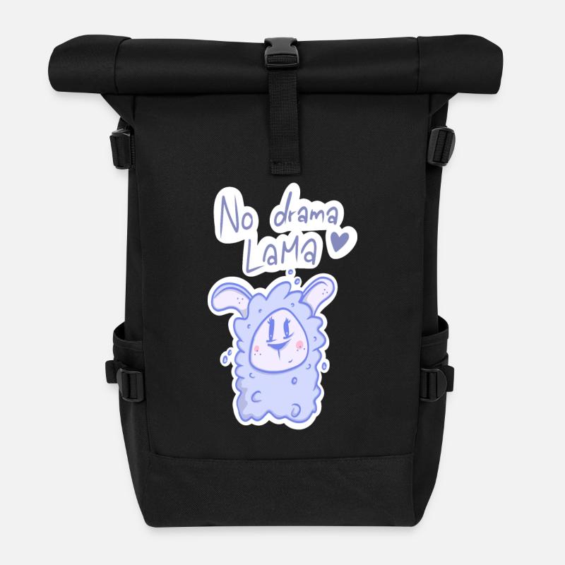 No Drama Lama – Your chill companion for stres - Roll Top Backpack - black