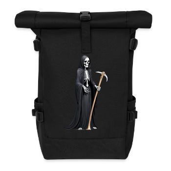 Grim Reaper Death Halloween Creepy Skeleton - Roll Top Backpack - black - Front