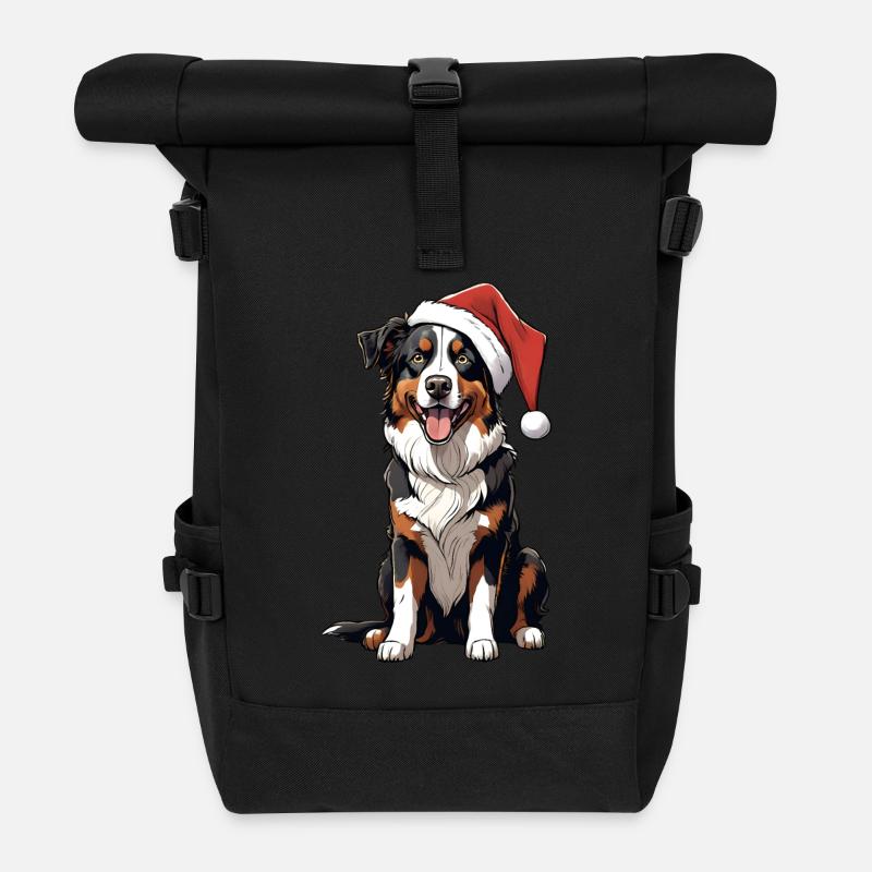 Berger australien Noël - Sac à dos roll top - noir