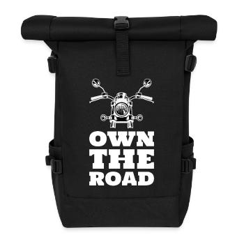 OWN THE ROAD Biker gift T-shirt - Roll Top Backpack - black - Front