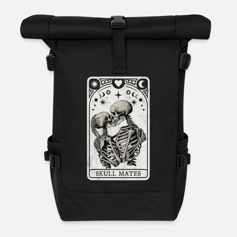 Skull Mates Tarot - Roll Top Backpack - black