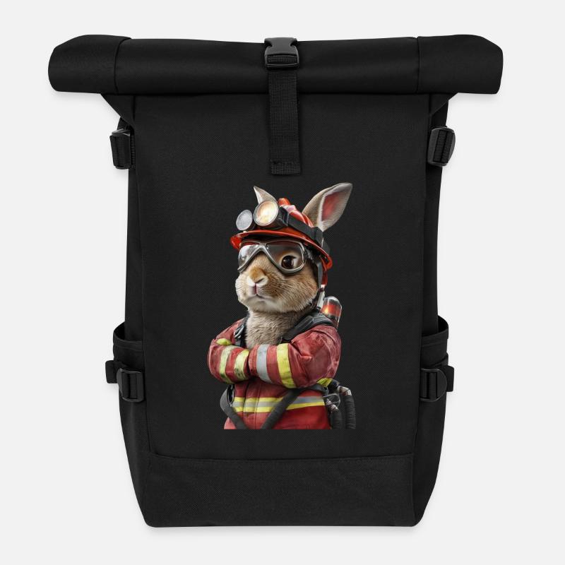 Kaninchen - Rolltop Rucksack - Schwarz