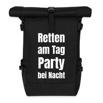 Sauvetage le jour, fête la nuit - Sac à dos roll top - noir - Devant