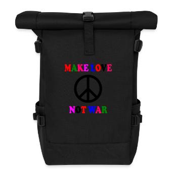 Make love not war - Sac à dos roll top - noir - Devant