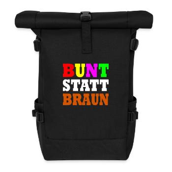 bunt statt braun - Rolltop Rucksack - Schwarz - Vorne