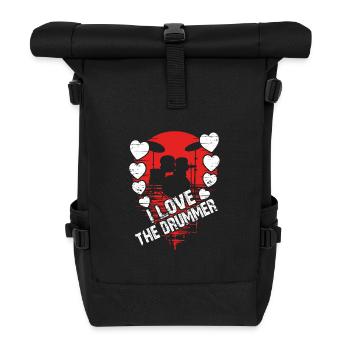 I love the drummer - I love drums - Roll Top Backpack - black - Front