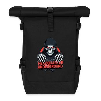 Gangster Skull - Rolltop Rucksack - Schwarz - Vorne