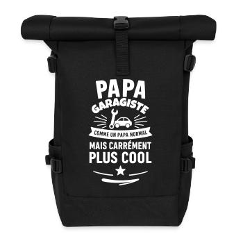 Papa garagiste Idée cadeau fête des pères - Sac à dos roll top - noir - Devant