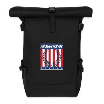 Struggle for Life - Kampf ums Leben - Roll Top Backpack - black - Front