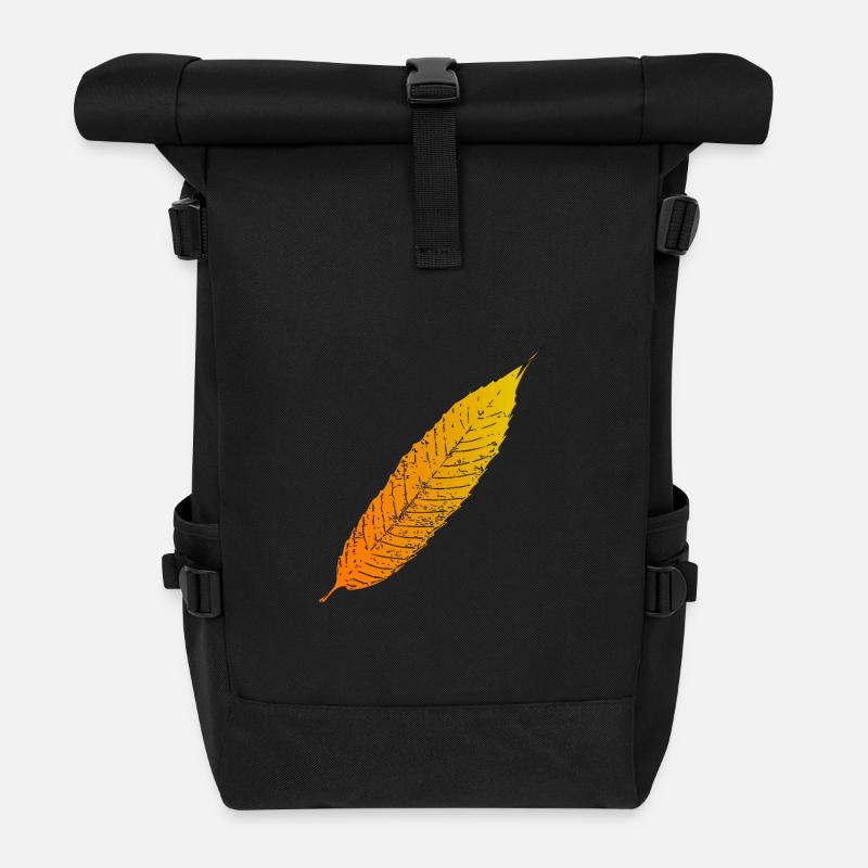 Herbstblatt Farbverlauf - Rolltop Rucksack - Schwarz