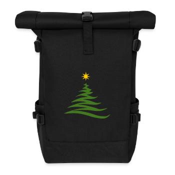 Weihnachtsbaum - Rolltop Rucksack - Schwarz - Vorne