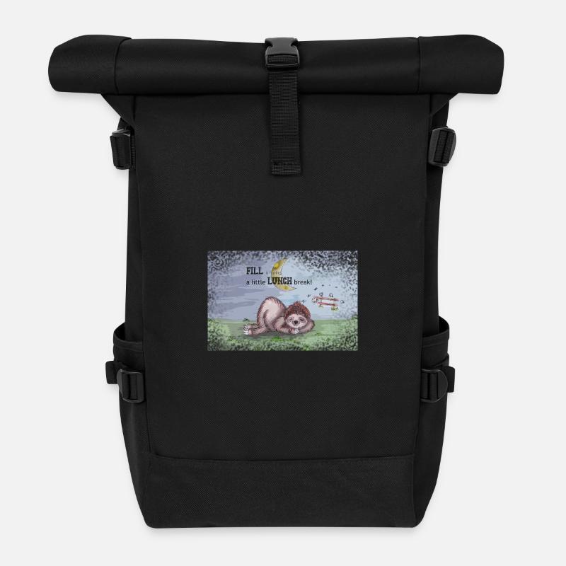 Fill is having a littl LUNCH break - Rolltop Rucksack - Schwarz
