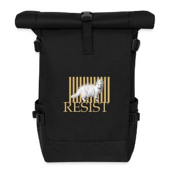 Katzen punk Resist frecheLanghaarkatze rebellisch  - Rolltop Rucksack - Schwarz - Vorne