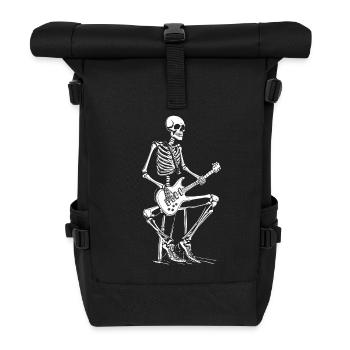 Guitar Electric Guitar Skeleton Guitarist Band Musician - Roll Top Backpack - black - Front