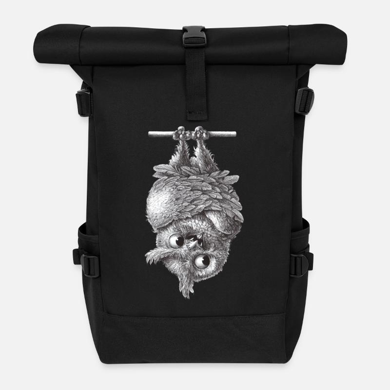 Vampir Eule - Dracula Eule - Rolltop Rucksack - Schwarz