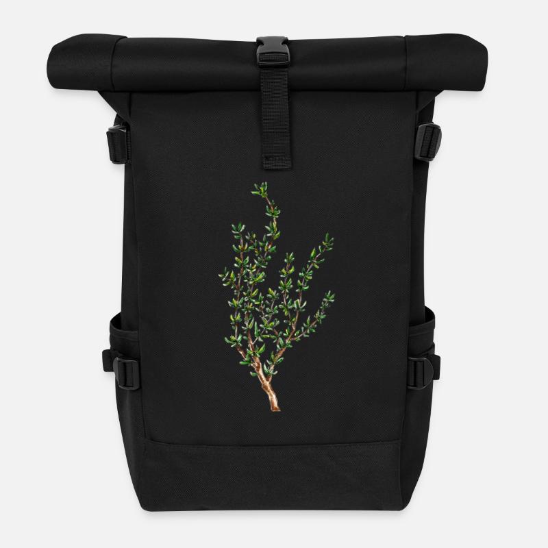 thym - Sac à dos roll top - noir