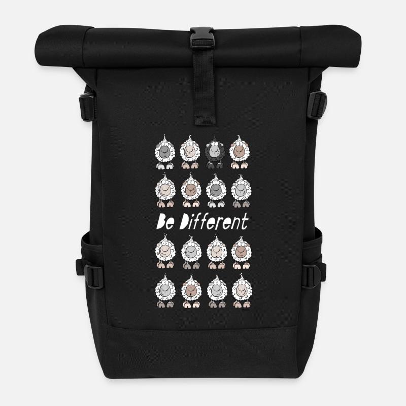 Be Different Schafe - Rolltop Rucksack - Schwarz